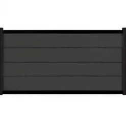 New C-Wood Zelfbouw schutting composiet Modular antraciet - zwart alu accessoires (180 x 97 cm)