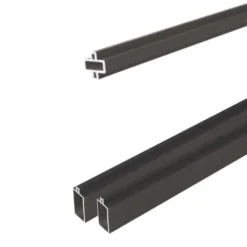 New C-Wood Zelfbouw schutting composiet Modular antraciet - zwart alu accessoires (180 x 97 cm)