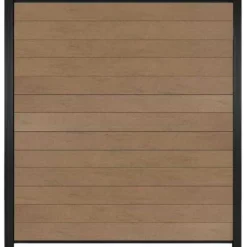 Clearance C-Wood Zelfbouw schutting composiet Mix & Match bruinvlam - zwart alu accessoires (180 x 200 cm)