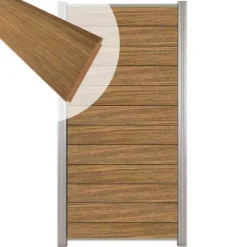 Sale C-Wood Zelfbouw schutting hardhout Mix & Match Thermo Fraké - blank alu accessoires (90 x 180 cm)