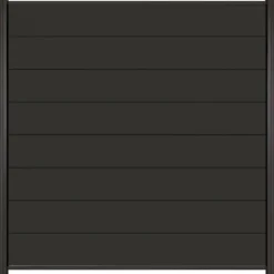 Discount C-Wood Zelfbouw schutting composiet Modular antraciet - antraciet alu accessoires (180 x 180 cm)