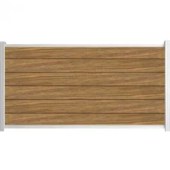 Discount C-Wood Zelfbouw schutting hardhout Mix & Match Thermo Fraké - wit alu accessoires (180 x 90 cm)