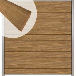 Hot C-Wood Zelfbouw schutting hardhout Mix & Match Thermo Fraké - blank alu accessoires (180 x 200 cm)