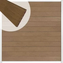 Discount C-Wood Zelfbouw schutting composiet Mix & Match bruinvlam - wit alu accessoires (180 x 180 cm)