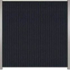 New C-Wood Zelfbouw schutting verticaal Rhombus Triple antraciet - blank alu accessoires (170 x 180 cm)