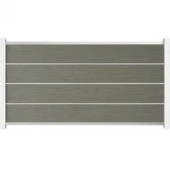 Best C-Wood Zelfbouw schutting composiet Modular co-ex grijs - wit alu accessoires (180 x 97 cm)