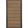 Online C-Wood Zelfbouw schutting composiet Modular bruin gevlamd - antraciet alu accessoires (90 x 180 cm)
