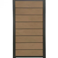 Online C-Wood Zelfbouw schutting composiet Modular bruin gevlamd - antraciet alu accessoires (90 x 180 cm)