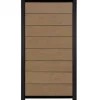 Clearance C-Wood Zelfbouw schutting composiet Modular bruin gevlamd - zwart alu accessoires (90 x 180 cm)