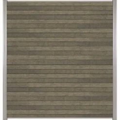 Online C-Wood Zelfbouw schutting composiet Rhombus Double grijs - blank alu accessoires (180 x 200 cm)