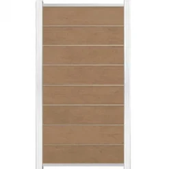 Clearance C-Wood Zelfbouw schutting composiet Modular teak - wit alu accessoires (90 x 180 cm)