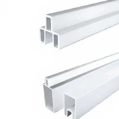 Discount C-Wood Zelfbouw schutting composiet Modular co-ex grijs - wit alu accessoires (180 x 200 cm)