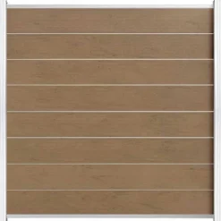 Discount C-Wood Zelfbouw schutting composiet Modular bruin gevlamd - wit alu accessoires (180 x 180 cm)