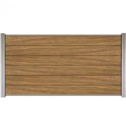 Best C-Wood Zelfbouw schutting hardhout Mix & Match Thermo Fraké - blank alu accessoires (180 x 90 cm)