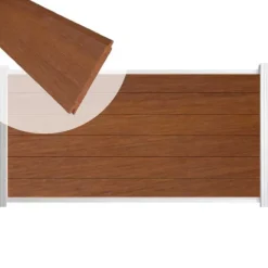 Sale C-Wood Zelfbouw schutting hardhout Mix & Match Bamboe - wit alu accessoires (180 x 90 cm)