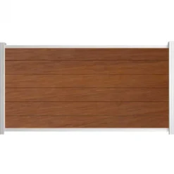 Sale C-Wood Zelfbouw schutting hardhout Mix & Match Bamboe - wit alu accessoires (180 x 90 cm)