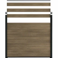 New C-Wood Zelfbouw schutting composiet Rhombus Double ipé - zwart alu accessoires (180 x 180 cm)