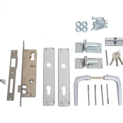 Hot HomingXL Deurbeslag voor tuindeur - Aluminium - complete set met 3 sleutels incl. duim&draadstang