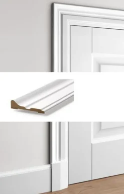 Clearance Austria Deurlijst BR2 gegrond wit 248,6 x 8 x 1,7 cm (5 lengtes)