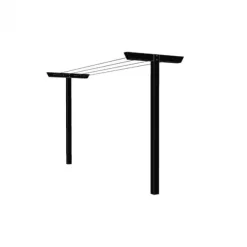 Online Plus Danmark Droogrek hout - inclusief waslijn zwart 400 x 90 x 185 cm