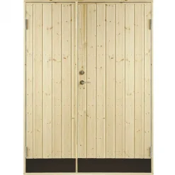 Best Plus Danmark Dubbele dichte deur incl. kozijn - Rechtsdraaiend - Onbehandeld - 127,8 x 187,8 cm