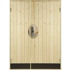 Clearance Plus Danmark Dubbele dichte deur incl. kozijn en beslag - Rechtsdraaiend - Onbehandeld - 127,8 x 187,8 cm