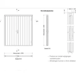 New TrendHout Dubbele plaatdeur met kozijn - wit - 930 x 2115 mm incl. beslag