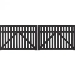 Outlet Plus Danmark Dubbele poort vuren - Country recht zwart (300 x 98 cm)