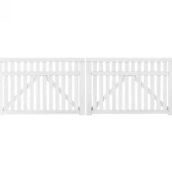 Outlet Plus Danmark Dubbele poort vuren - Country recht wit (300 x 98 cm)