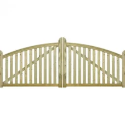 Discount Plus Danmark Dubbele poort vuren - Ligno toog groen geimpregneerd (300 x 88/118 cm)