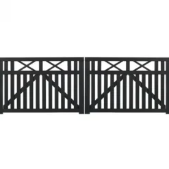 Hot Plus Danmark Dubbele poort vuren - Vinesse rechte poorten zwart (300 x 98 cm)