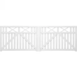 Plus Danmark Dubbele poort vuren - Vinesse rechte poorten wit (300 x 98 cm)