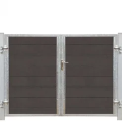 Online Plus Danmark Dubbele tuindeur composiet Futura antraciet in stalen frame rechts (213 x 145 cm)