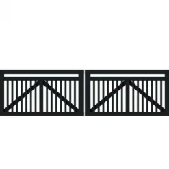 Clearance Plus Danmark Dubbele tuinpoort vuren - Linea recht zwart (300 x 80 cm)