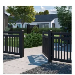 Clearance Plus Danmark Dubbele tuinpoort vuren - Linea recht zwart (300 x 80 cm)