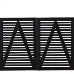 Best Plus Danmark Dubbele tuinpoort vuren - Tokyo louvre recht zwart (200 x 140 cm)