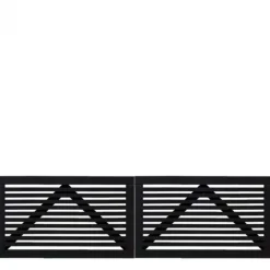 Best Plus Danmark Dubbele tuinpoort vuren - Tokyo louvre recht zwart (300 x 90 cm)