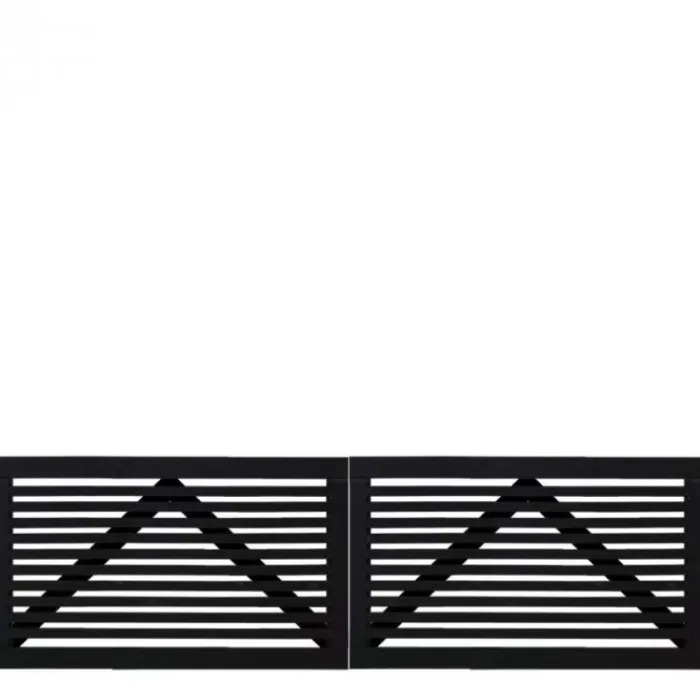 Best Plus Danmark Dubbele tuinpoort vuren - Tokyo louvre recht zwart (300 x 90 cm)