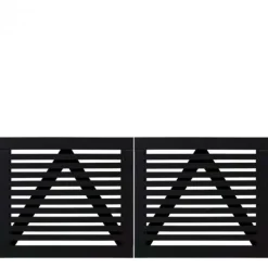 Plus Danmark Dubbele tuinpoort vuren - Tokyo louvre recht zwart (200 x 90 cm)