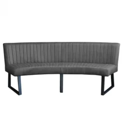 New HomingXL Eetkamerbank - Hengelo - lederlook Missouri antraciet 09 - geschikt voor ovale tafel 200 cm