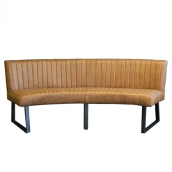 New HomingXL Eetkamerbank - Hengelo - lederlook Missouri cognac 03 - geschikt voor ovale tafel 200 cm