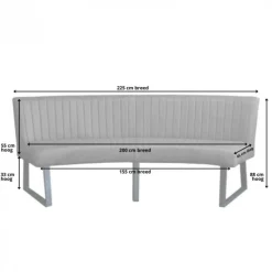 New HomingXL Eetkamerbank - Hengelo - lederlook Missouri cognac 03 - geschikt voor ovale tafel 200 cm