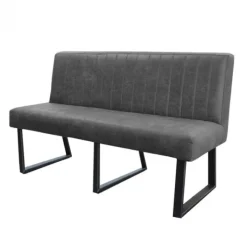 Discount HomingXL Eetkamerbank - Hengelo - leer Missouri antraciet 09 - 180 cm