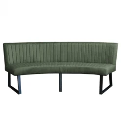 Clearance HomingXL Eetkamerbank - Hengelo - lederlook Missouri groen 10 - geschikt voor ovale tafel 240 cm