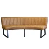Outlet HomingXL Eetkamerbank - Hengelo - lederlook Missouri cognac 03 - geschikt voor ovale tafel 240 cm