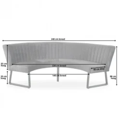 Outlet HomingXL Eetkamerbank - Hengelo - stof Element lichtgrijs 04 - geschikt voor tafel 150 cm