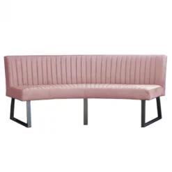 Clearance HomingXL Eetkamerbank - Hengelo - stof Element lichtroze 18 - geschikt voor ovale tafel 240 cm