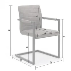 Bo Lundgren Eetkamerstoel - Apollo II - stof Cowboy retro lederlook olijf groen