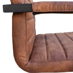 Hot Bo Lundgren Eetkamerstoel - Apollo II - stof Cowboy retro lederlook cognac