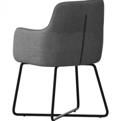 Outlet Bo Lundgren Eetkamerstoel - Arne - stof Bjorn grof geweven donker grijs